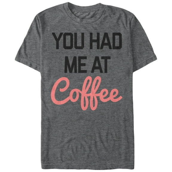 Women's CHIN UP You Had Me at Coffee Boyfriend Graphic Tee Charcoal Heather Medium