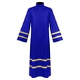 thumbnail image 3 of SeCaotees Costume for Men Solid Color Long Sleeve Striped Robe Relaxed Fit Lightweight Breathable Church Clergy Priest Halloween Cosplay Fancy Dress Outfit Blue,M, 3 of 8
