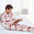 thumbnail image 6 of Rocae Red Lips for Men's Pajamas Set Mens Pjs Sets Long Sleeve Button Down Sleepwear-Medium, 6 of 7
