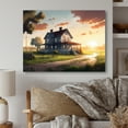 thumbnail image 2 of Designart "Farmhouse Sunset Burning Sky III" Farm Landscape Metal Art Living Room, 2 of 5