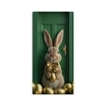 thumbnail image 7 of AZXY Easter Bunny Door Cover 71x35 Inch, Bunny with Gold Bow and Golden Eggs Door Banner Backdrop, Spring Front Door Decorations for Outdoor Porch Farmhouse Easter Party Wall Home Decor, 7 of 7