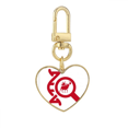 thumbnail image 1 of Zoom genético de alce Llavero de metal en forma de corazón dorado, 1 of 3