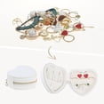 thumbnail image 2 of REGALWOVEN Travel Accessory Box for Women, Mini Heart-shaped Portable PU Leather Accessory Organizer Case White, 2 of 7