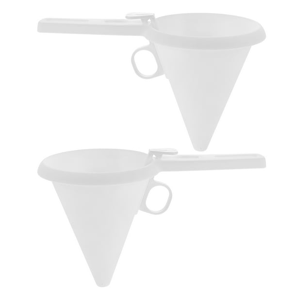 BRIGHTFUFU Embudo dispensador de masa de pastelería con embudo para glaseado de chocolate de mano de 2 piezas para hornear