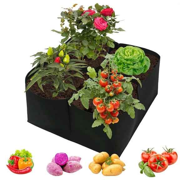 Raised Garden Beds,Bexikou 2×2 Ft Fabric Raised Planting Beds for Garden,Heavy Duty Plant Grow Bags Breathable Non-Woven Planting Container for Plants, Flowers and Vegetables