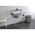 thumbnail image 4 of Kingston Brass LMS30MASQ0 Pemberton 30" Carrara Marble Console Sink with Acrylic Legs (8-Inch, 3-Hole), Carrara Marble White/Matte Black, 4 of 8