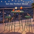 thumbnail image 5 of Best Choice Products 3-Piece Steel Patio Bar Height Round Bistro Set w/ Backless Stools, Slatted Design - Dark Green, 5 of 9