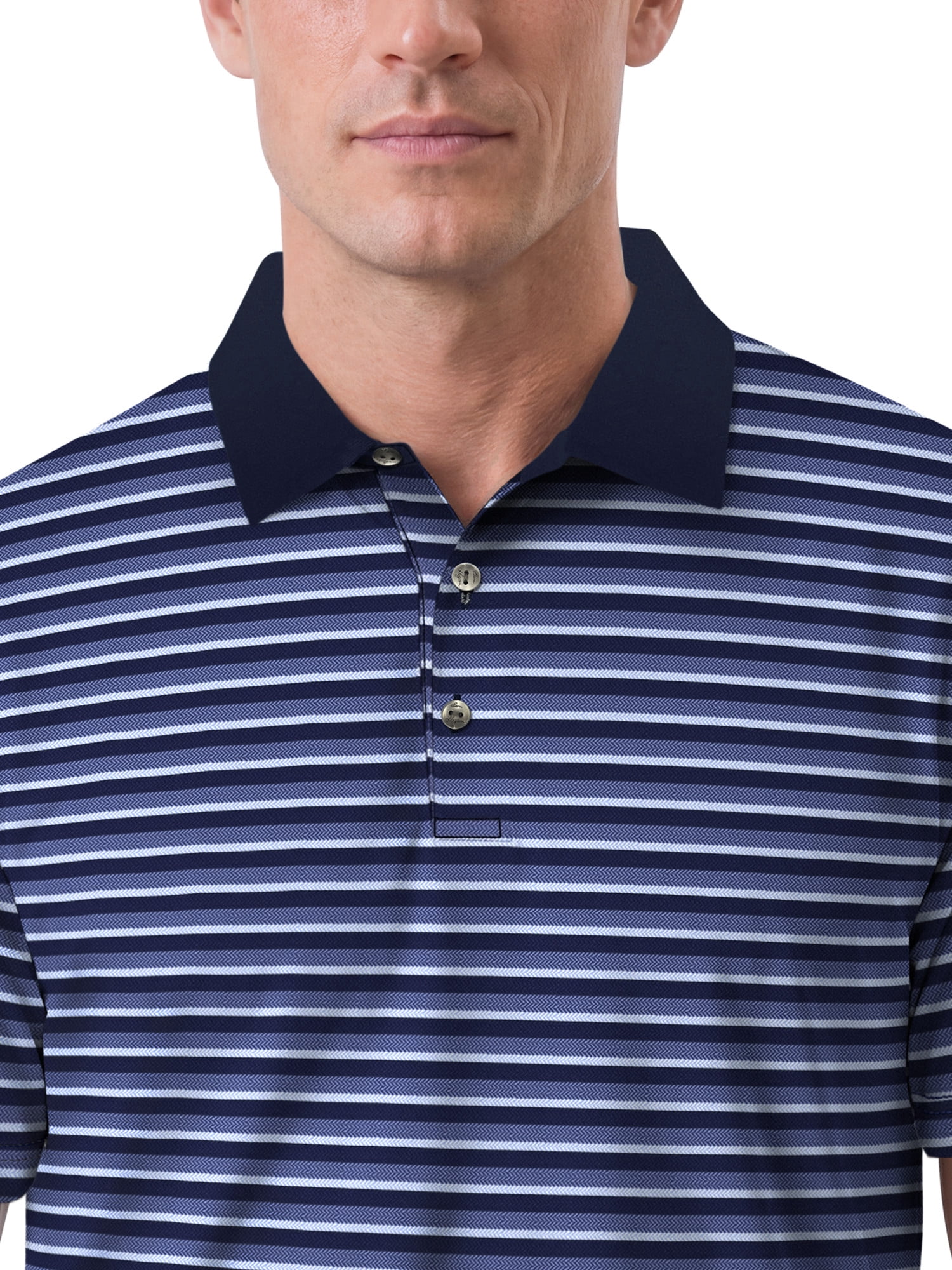 Ben Hogan Performance Men’s & Big Men's Herringbone Stripe Short Sleeve Golf Polo Shirt, Sizes S-4XLT