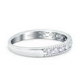 thumbnail image 2 of Simulated Cubic Zirconia Size-5 Half Eternity Band Wedding Ring Round 925 Sterling Silver, 2 of 7