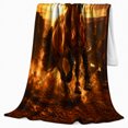 thumbnail image 2 of Majestic Chestnut Horse Mid Gallop Dust Over Desert, Rustic Farmhouse Horse Scene, Warm Flannel Blanket for Ranch House and Living Room, Horse Lovers Housewarming Gift, Rustic Home Decor, 2 of 9