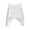 thumbnail image 3 of zaveiop Women Dolman Batwing Sleeves Knitted Sweaters Winter Boat Neck Pullovers Tops (White, M), 3 of 3