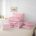 thumbnail image 6 of Manfei Candy Cane 7 Pieces Bedding Comforter Set,Sweet Dessert Full Bedding Set,Pink Red White Fitted Sheet Flat Sheet For Girls Kids,Microfiber Bedroom Decor Reversible, 6 of 8