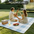 thumbnail image 5 of Fsddascl Blue Checkered Outdoor Rug for Patio/Deck/Porch, Non-Slip Large Area Rug 4 x 6 Ft, Blue White Buffalo Plaid Indoor Outdoor Rugs Washable Area Rugs, Reversible Camping Rug Carpet Runner, 5 of 5