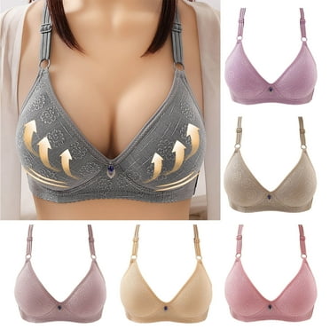Elainilye Fashion Bras for Women Wireless Traceless Plus Size Bra Comfortable Breathable Gathering Bra Underwear,Gray