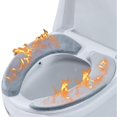 thumbnail image 2 of Warm Cushioned Toilet Seat Cover Stick-on Washable Reusable Toilet Memory Foam Cushion Pad 4 Set, 2 of 5