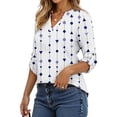 thumbnail image 4 of Fantaslook Roll Up Blouses for Women Dressy Casual Long Sleeve Tunic Tops V Neck Shirts Work Blouses, 4 of 9