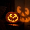 thumbnail image 5 of Plastic Pumpkins,Jack O Lantern,LED Carved Halloween Pumpkin Light,Warm White Glowing Plastic Jack O Lantern Indoor Outdoor Home Porch Yard Party Decor(Orange-A 13.77*9.84*9.84in), 5 of 6