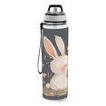 thumbnail image 2 of Sports Water Bottle 1000ML Tritan Food Grade Clear Water Bottle Fitness Outdoor Sports Bike Lovely Cartoon White Rabbit, 2 of 7