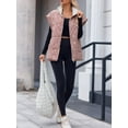 thumbnail image 5 of Womens Floral Oversized Puffer Vest Cap Sleeve Winter Warm Puffy Quilted Jackets Coat, 5 of 8