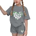 thumbnail image 2 of Conjuntos de blusas y camisas de cuello redondo y manga corta para niños Conjunto de dos piezas de blusas de cuello redondo y manga corta con estampado del Día de San Patricio para niños Niños poliést, 2 of 6