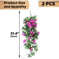 thumbnail image 2 of ZOELNIC 2PCS Artificial Hanging Flowers 3.3Ft Artificial Rose Vine Hanging Plants Artificial Flower for Home Room Garden Wedding Indoor Outdoor Decoration, Purple, 2 of 10