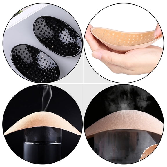 ROSENICE  2 Pairs Adhesive Shoulder Pad Pads Clothing Women's Miss Black