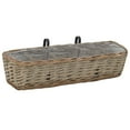 thumbnail image 6 of vidaXL Railing Planter Rectangular Brown Wicker PE Lining, 15.7" x 6.3" x 5.1", 6 of 14