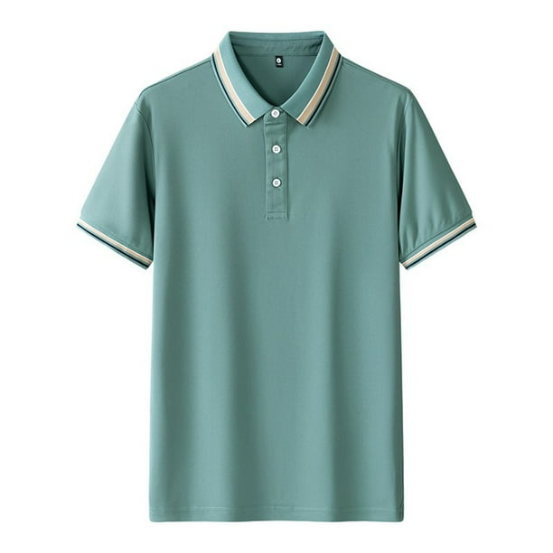 pstuiky camisetas de hombre, Camisa informal de manga corta con cuello vuelto, cómoda y lisa, para hombre camisas casuales para hombre m