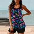 thumbnail image 3 of Fmbrln Tankini Swinsuits for Women Modest Two Piece Bathing Suits with Swim Boyshorts Fashion Floral Print Athletic Swimwear Sets, 3 of 6