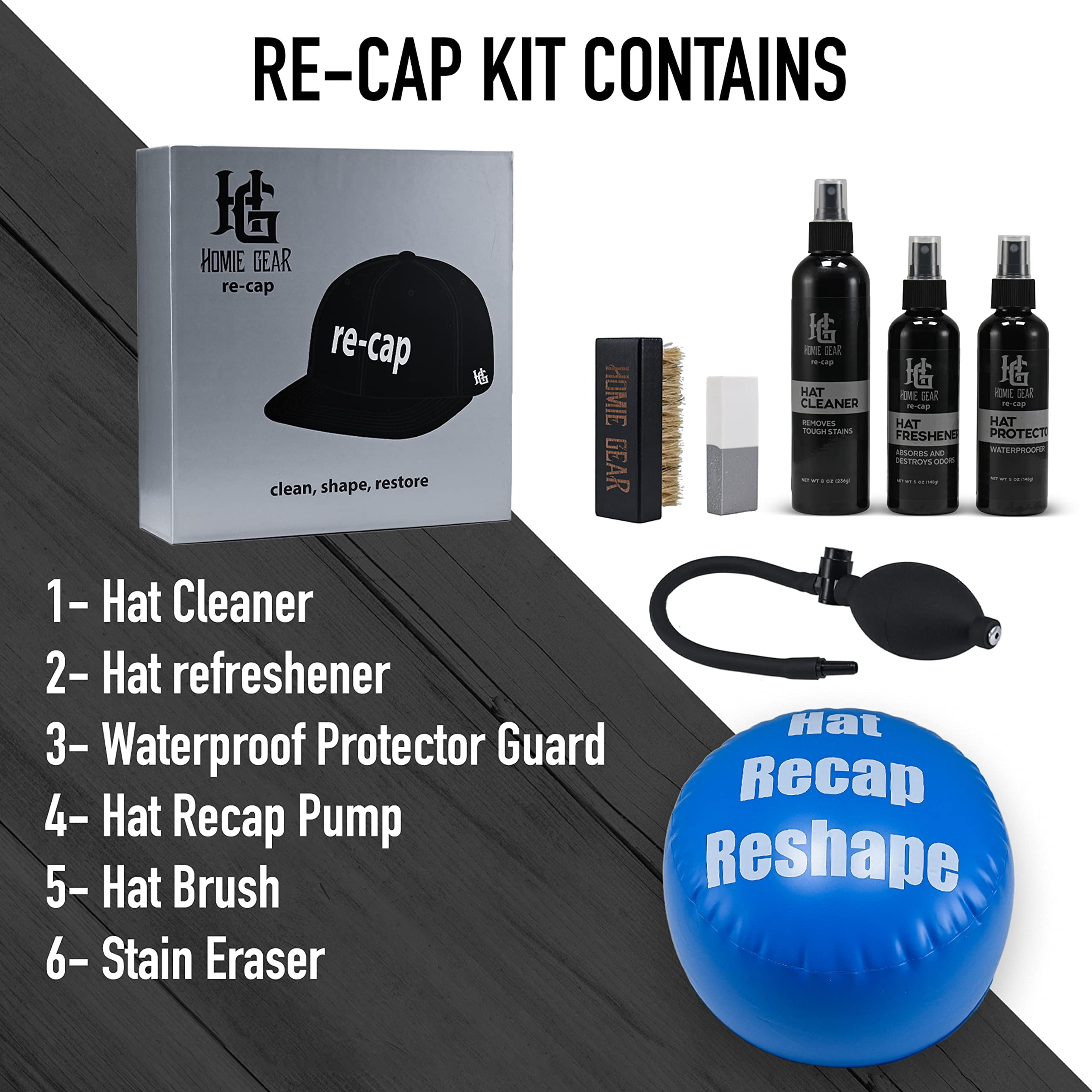 homiegear Re Cap Cleaning Kit - Hat Care for New Era Cap for Cleaning Refreshment Reshape & Protection your Cap - Used for All Types of Cap & Hat