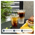 thumbnail image 4 of 100 Pack 20 oz Plastic Iced Coffee Cups with Flat Lids and Black Straws, Disposable Clear Cup, BPA Free Cup for Party, Smoothie, Cold Drinks, Juice, Milkshake, Bubble Boba, Tea, 4 of 6