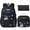 A1.Black Space, variant on 3 PCS Cute Backpack Set Waterproof Bookbags with Lunch Box & Pencil Pouch Set for Casual Travel, Blue Space