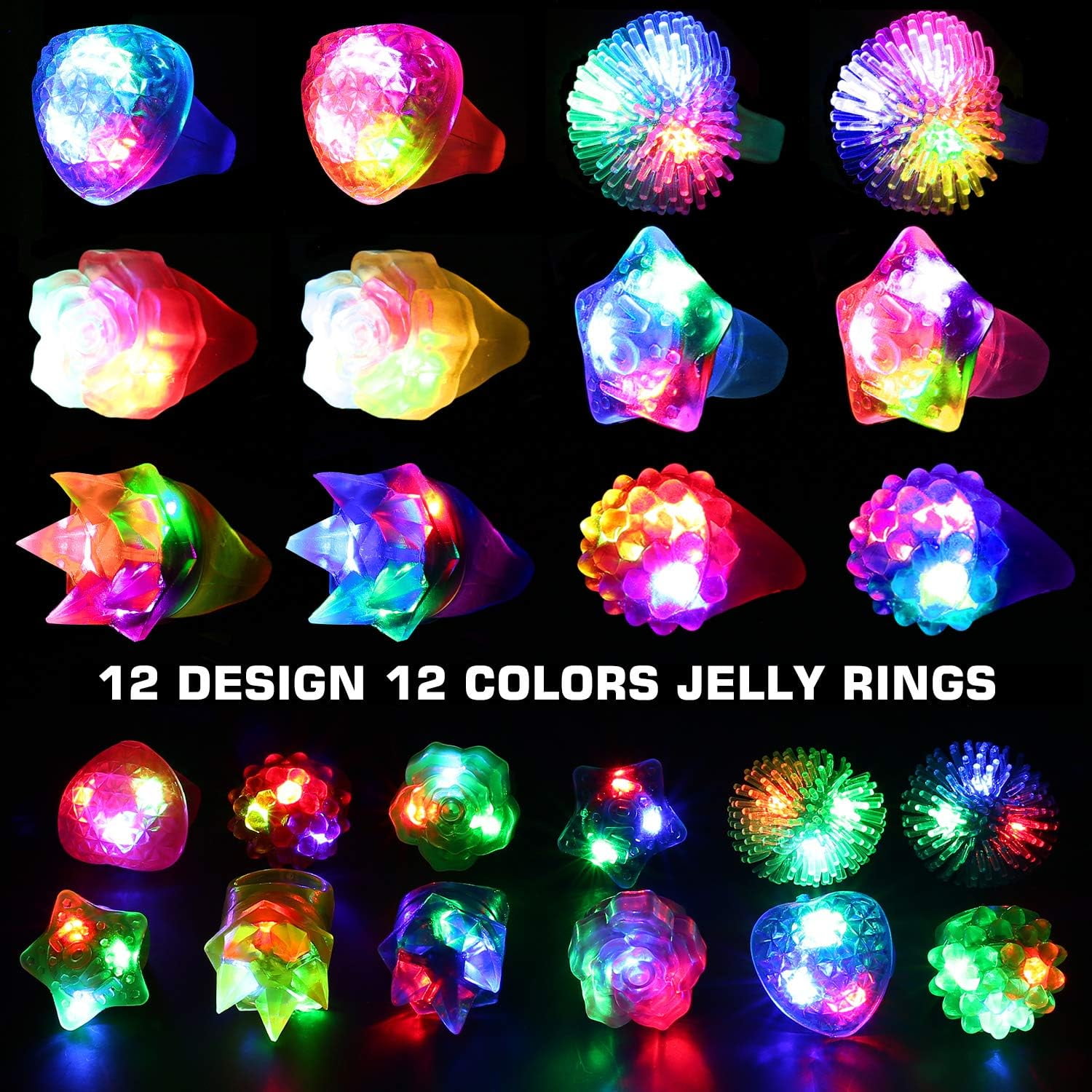 YOHOTA 88PCS LED Light up Toys Party Supplies，Candy Fillings Children's  Birthday ， Party Favors for Kids ,40 Finger Lights ，4 neon Bracelets,4 Glow