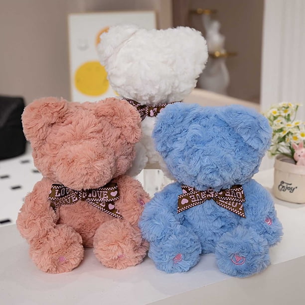 Fiudx Oso de Peluche Luminoso, Diseño Adorable con Ojos Grandes, Grabación de Audio de 10 Segundos, Luz Led Suave, Regalo Perfecto para San Valentín, Multifuncional, Tamaño de 20 Cm.