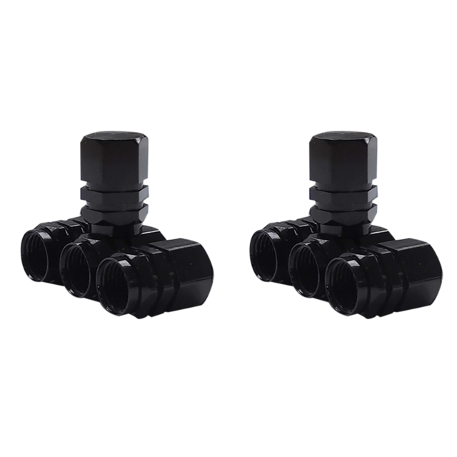 Tapas de Vástago de Válvula de Neumático de Coches de Aleación de Aluminio de 8 Uds para Motocicletas, Camiones, Tapas de Válvulas para Bicicletas, Accesorios Negros