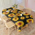 thumbnail image 3 of Black Sunflower Pattern Rectangle Tablecloth 60"x120",Waterproof Polyester Rectangle Table Cloth, Wipeable Spillproof Polyester Tablecloth for Dining, Camping, Indoor and Outdoor, 3 of 6