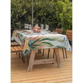 thumbnail image 3 of Outdoor Tablecloth with Umbrella Hole for Patio/Picnic/Party/Camping, Seahorse Coastal Waterproof Table Cloth Rectangle Table Cover Washable, Summer Nautical Starfish Coral Beige (60"x 102"), 3 of 8