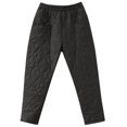 thumbnail image 5 of PXLKNZH Womens Puffer Pants Elastic High Waisted Straight Leg Quilted Pants Winter Warm Loose Casual Down Pants with Pockets Black,L, 5 of 8