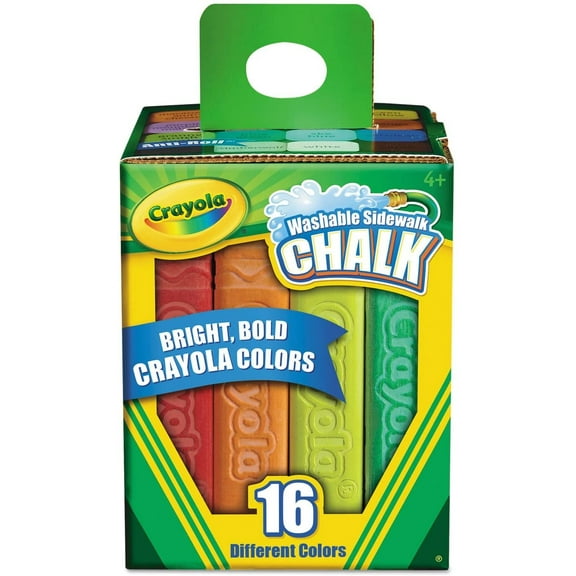 Crayola Sidewalk Chalk Bucket - Non-Toxic, Assorted Colors - 16 Count