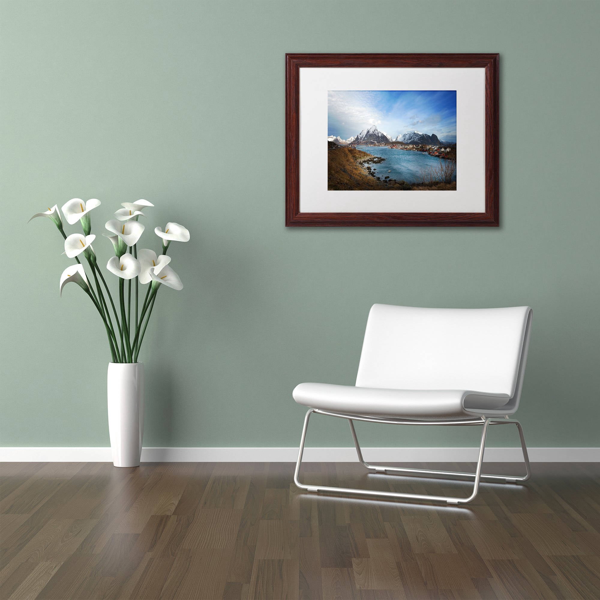 Trademark Fine Art "Reine - Norway" Canvas Art by Philippe Sainte-Laudy, White Matte, Wood Frame