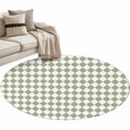 thumbnail image 2 of Area Rug 48in, Modern Sage Green White Check Floor Carpet Living Room Rug, Abstract Buffalo Plaid Non-Slip Welcome Mat Indoor Rugs for Bedroom Dining Room, 2 of 9