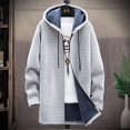 thumbnail image 4 of Abrigo largo de punto para hombre, cárdigan con capucha de chenilla acolchada de terciopelo para hombre, suéter grueso de diseño de longitud más larga, 4 of 5