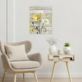 thumbnail image 4 of Farmhouse Floral Wall Art for Living Room, Blue and White Daisy Flower and Butterfly on Rustic Wood Board Canvas Wall Art Framed Artwork Ready to Hang for Bathroom Bedroom Decor, 16L X 12W, 4 of 7