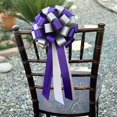 thumbnail image 5 of Purple & Silver Pull Bows - 8" Wide, Set of 6, Christmas, Wedding Pew Bows, Reception, Anniversary, Mardi Gras, 5 of 5