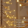 thumbnail image 3 of CAPHAUS 4 Feet, 48 inch Full Artificial Lighted Flocked Christmas Tree w/ 112 LED Lights, Twinkling Bare Branch Tree w/ Warm White Light, Star Tree Top for Festival, Holiday Decoration Indoor, 3 of 9