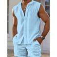 thumbnail image 3 of Mens Sleeveless Shirts Casual Button Down Muscle Cut Off Shirts Vintage Western Cowboy Vest Tank Tops White XL, 3 of 3
