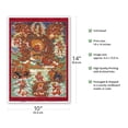 thumbnail image 2 of Begtse Chen (Red Mahakala) - Buddhist Tantric Protector Deity - Vintage Tibetan Thangka Buddhist Painting - Tibet, 18th Century - Master Art Print 10in x 14in, 2 of 4