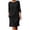 Black, variant on Round Neck 3/4 Sleeve for Womens Shift Dresses Side Zipper Casual Work Wear Midi Dresses