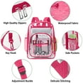 thumbnail image 4 of Sanmadrola Clear Backpack Clear Bag Heavy Duty Waterproof Transparent Large PVC Backpacks for Teenagers Women Men for Stadium School College Travel Work Hiking, Hot Pink, 4 of 6