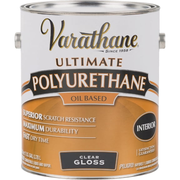 Varathane Polyurethane Gloss Finish - Clear, 1 Gallon — Exterior Wood Surfaces, UV-Resistant Formula